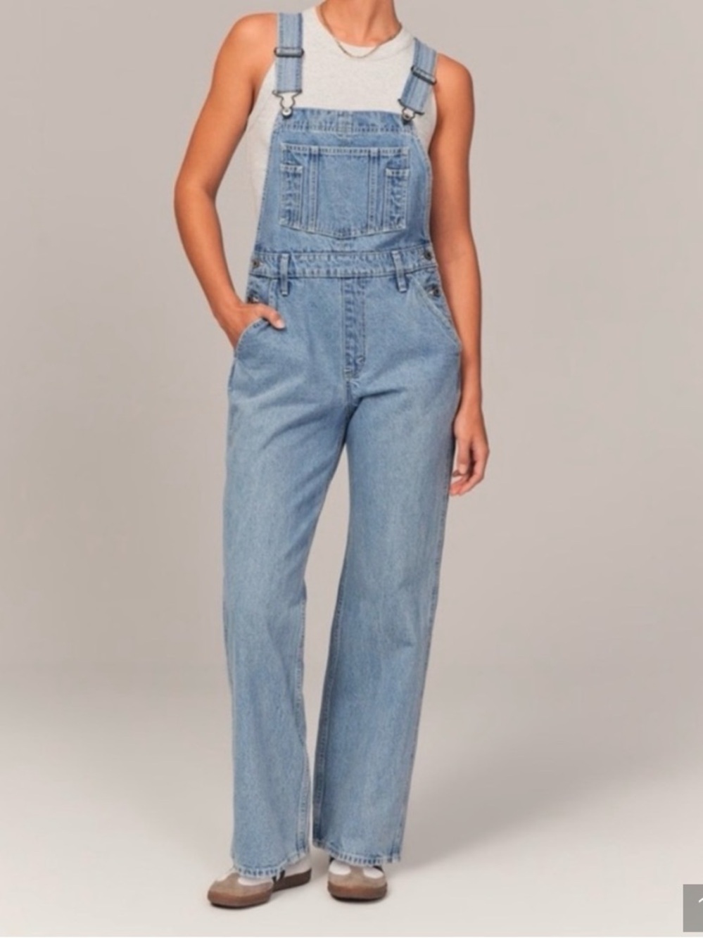 Abercrombie & Fitch Light Blue Denim Overalls